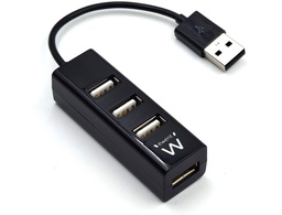 [EW1123] MINI-HUB EWENT 4 PUERTOS USB 2.0 NEGRO