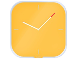 [90170019] RELOJ LEITZ COSY DE PARED SILENCIOSO CRISTAL 30X30 CM AMARILLO