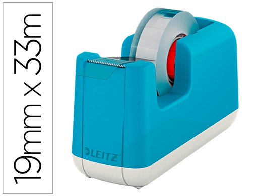 [53670061] PORTARROLLO SOBREMESA LEITZ COSY PLASTICO PARA CINTAS 33 MT COLOR AZUL