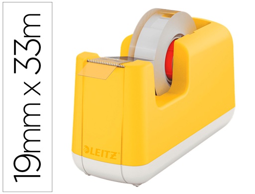 [53670019] PORTARROLLO SOBREMESA LEITZ COSY PLASTICO PARA CINTAS 33 MT COLOR AMARILLO