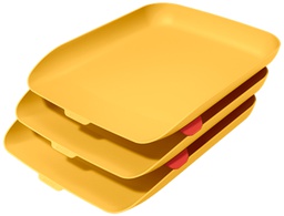 [53582019] BANDEJA SOBREMESA PLASTICO LEITZ COSY SET DE 3 UNIDADES AMARILLO 274X120X456 MM