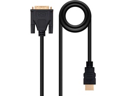 [10.15.0503] CABLE DVI NANOCABLE A HDMI DVI18+1/M-HDMI A/M COLOR NEGRO LONGITUD 3 M