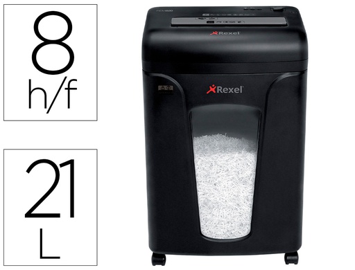 [2104010EU] DESTRUCTORA DE DOCUMENTOS REXEL MERCURY REM820 CAPACIDAD 8 HOJAS MICRO CORTE DESTRUYE GRAPAS CLIPS TARJETA