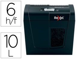 [2020122EU] DESTRUCTORA DE DOCUMENTOS REXEL SECURE X6 EU CAPACIDAD 6 HOJAS GRAPAS CLIPS TARJETAS Y CD