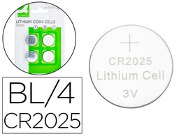 [KF14559] PILA Q-CONNECT TIPO BOTON LITIO CR2025 3V BLISTER DE 4 UNIDADES