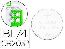 [KF15036] PILA Q-CONNECT TIPO BOTON LITIO CR2032 3V BLISTER DE 4 UNIDADES