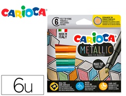 [43161] ROTULADOR CARIOCA METALLIC PUNTA MAXI 6 MM CAJA DE 6 COLORES SURTIDOS