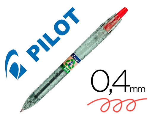 [NEBR] BOLIGRAFO PILOT ECOBALL PLASTICO RECICLADO TINTA ACEITE PUNTA DE BOLA 1 MM COLOR ROJO