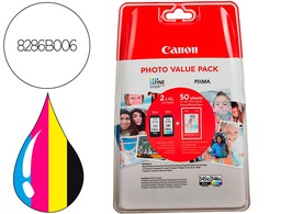 [8286B006] INK-JET CANON PHOTO VALUE PACK NEGRO COLOR PG-545XL + CL564XL + 50 HOJAS PIXMA MG2450 / 2550