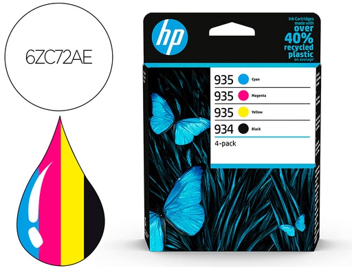 [6ZC72AE] TONER HP 934/935 Y 6ZC72AE MULTI PACK NEGRO / CIAN / MAGENTA / AMARILLO