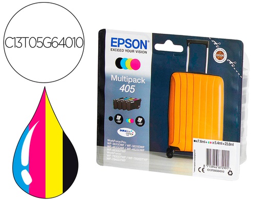 [C13T05G64010] INK-JET EPSON 405 WF-3820DWF / WF-4820DWF / WF-7830DTWF / WF-7840DTWF ALTA CAPACIDAD PACK DE 4 COLORES
