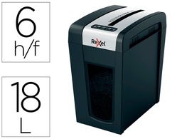[2020133EU] DESTRUCTORA DE DOCUMENTOS REXEL SECURE MC6-SL EU CAPACIDAD 6 HOJAS GRAPAS CLIPS TARJETAS Y CD 18 L