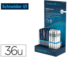 [SH305462] BOLIGRAFO SCHNEIDER TAKE 4 RECICLADO 92% CUATRO COLORES EXPOSITOR DE 36 UNIDADES 160X100X305 MM