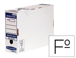[0031802] CAJA ARCHIVO DEFINITIVO FELLOWES FOLIO CARTON RECICLADO 100% LOMO 100 MM MONTAJE AUTOMATICO COLOR AZUL
