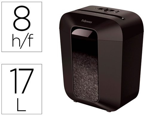 [4300701] DESTRUCTORA DE DOCUMENTOS FELLOWES LX-41 CAPACIDAD 8H SEGURIDAD P4 DESTRUYE GRAPAS CLIPS Y TARJETA PAPELERA 17 L