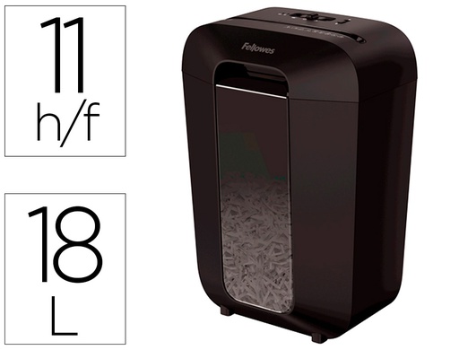 [4407501] DESTRUCTORA DE DOCUMENTOS FELLOWES LX-70D CAPACIDAD 11H SEGURIDAD P4 DESTRUYE GRAPAS CLIPS Y TARJETA PAPELERA 18 L